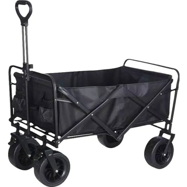 Carro plegable de transporte 200 l / 75 kg, color negro